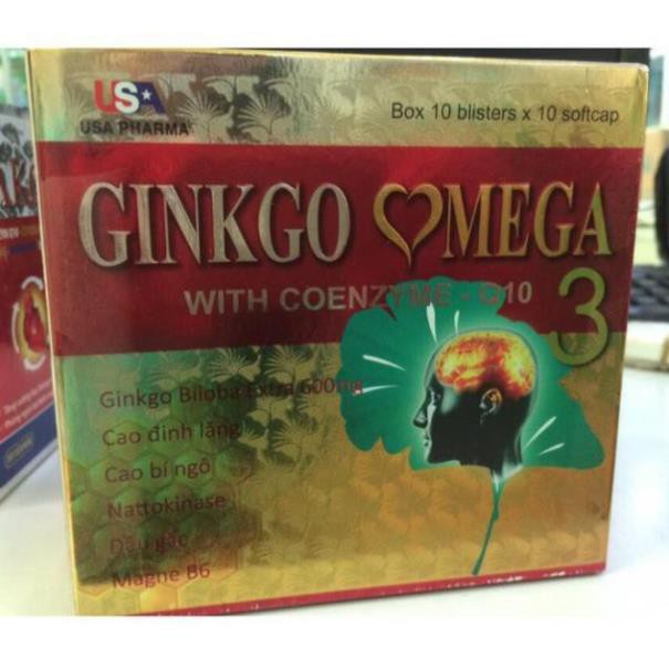 [Khuyến Mại] Viên Uống Bổ Não Ginkgo Omega 3 Coenzym Q10 100 viên. [Quà tặng của shop kèm theo]