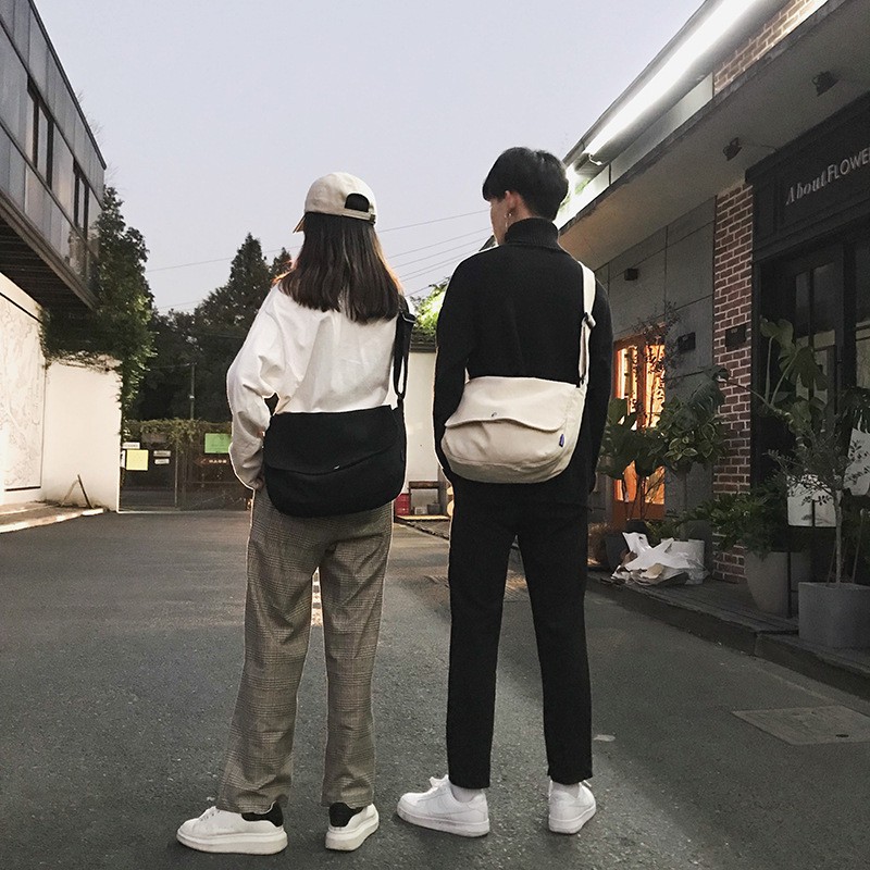 Túi tote vải bố đeo chéo canvas thời trang ulzzang đẹp giá rẻ đi học - TV01