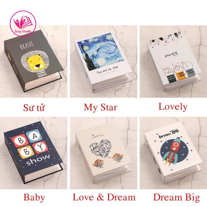 Album ảnh 13x18 đựng 100 ảnh bìa giấy cứng nhiều mẫu bìa mới siêu cute sẵn hàng tại Tú Vy Studio