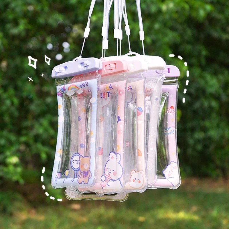 Túi đựng điện thoại chống thấm nước họa tiết hoạt hình dễ thương