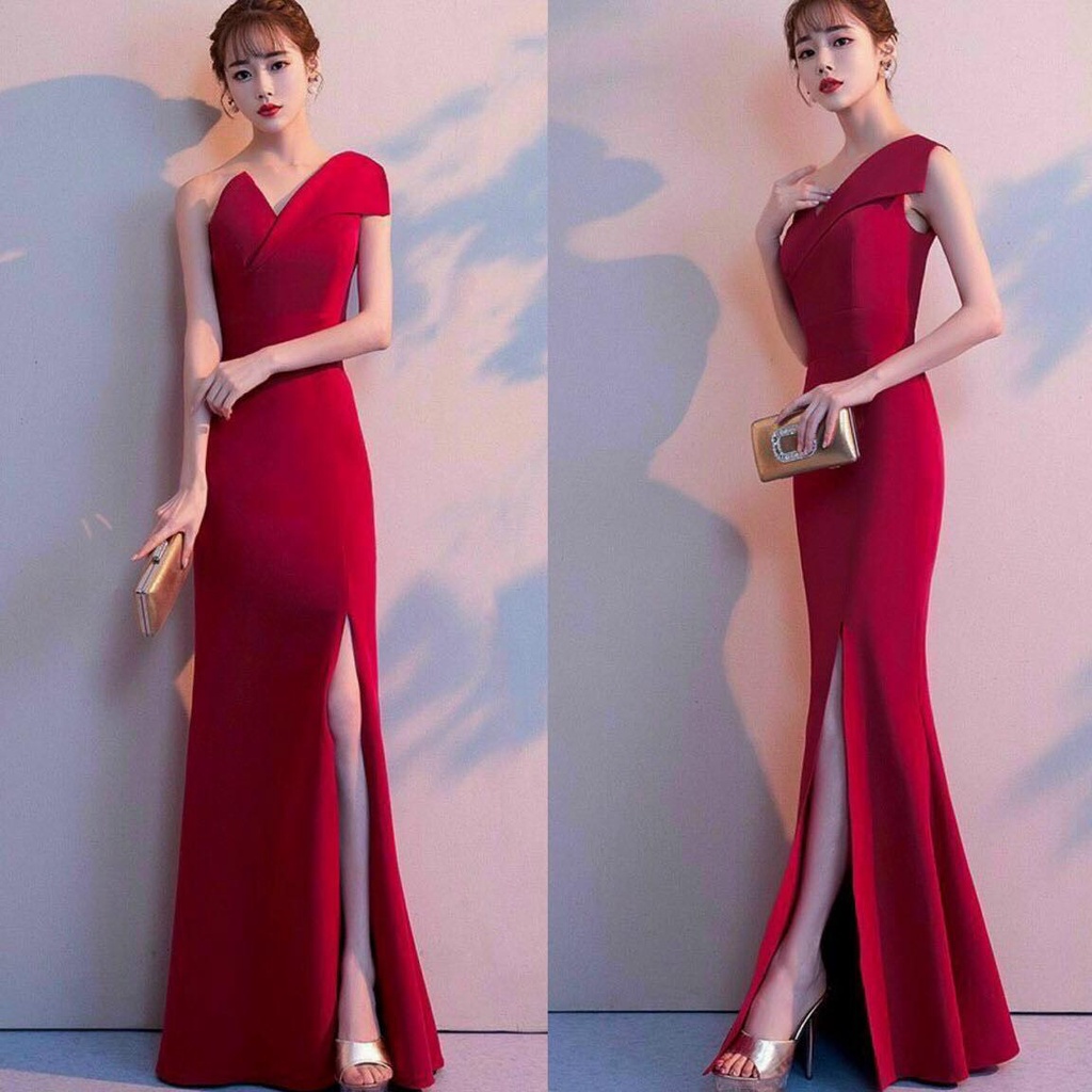 Đầm dự tiệc - Đầm dạ hội lệch vai đuôi cá