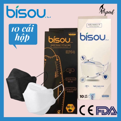 KHẨU TRANG KF94 BISOU THIẾT KẾ 4D LỌC KHUẨN BỤI MỊN