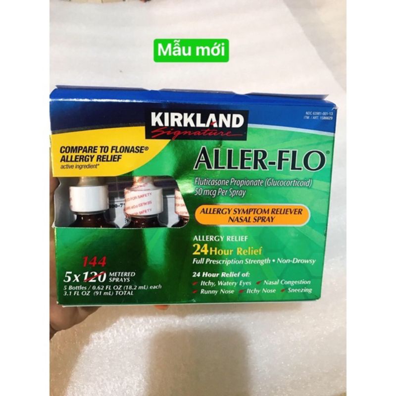 [Mẫu mới date 9/23] Xịt mũi chống dị ứng Kirkland Aller- Flo