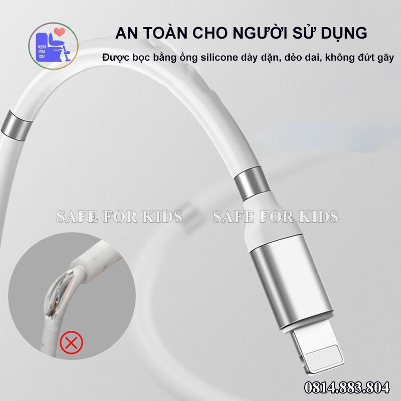 Dây Sạc Samsung - Dây Sạc iPhone Gắn Nam Châm Chống Rối Cuộn Tròn Cực Tiện Lợi, Sạc Nhanh 3A