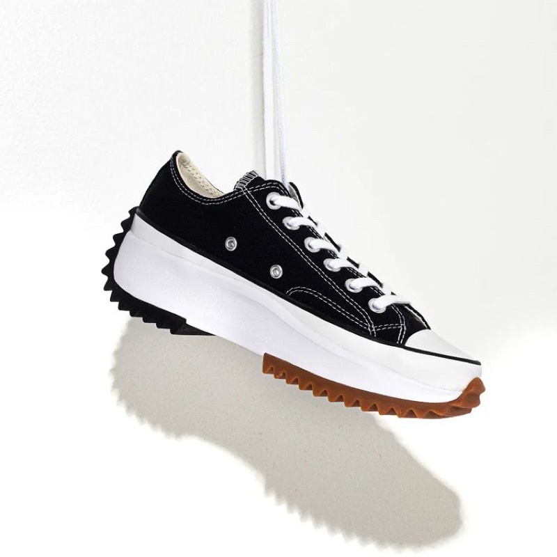 Run Star Hike Black Low Top / Giày Converse Thể Thao Đế Cao 168816C