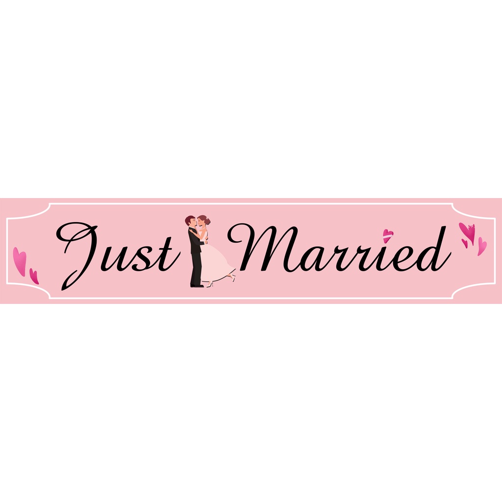 Bảng chữ Just Married trang trí biển số