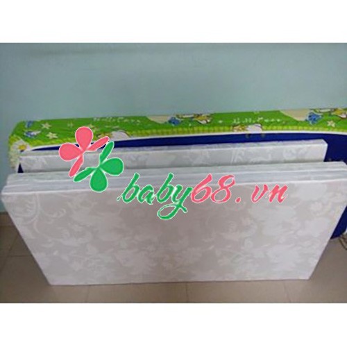 Nệm bông ép 75x120x5cm và quây + drap hươu cao cổ xanh