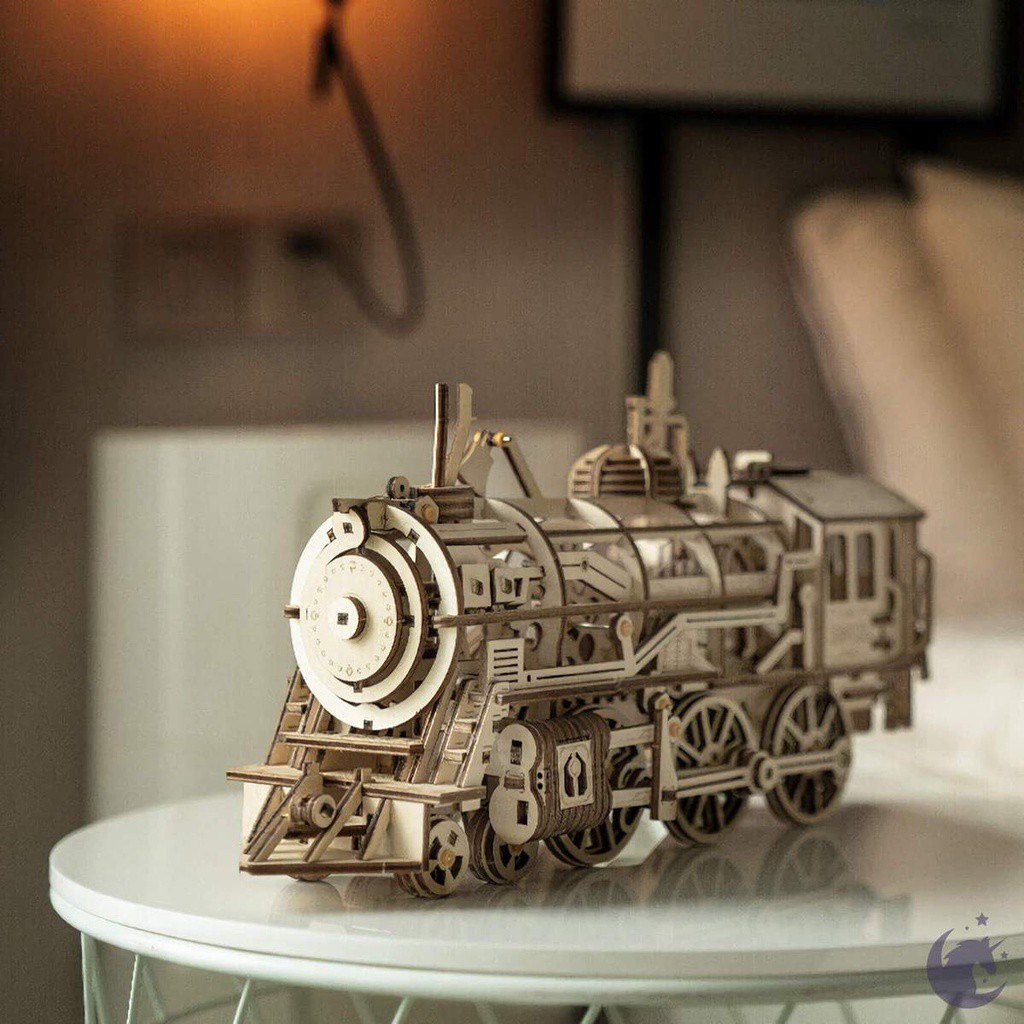 Đồ Chơi Lắp Ráp Bằng Gỗ 3D Mô Hình Cơ Động Học Robotime Đầu Máy Xe Lửa Hơi Nước  LK701