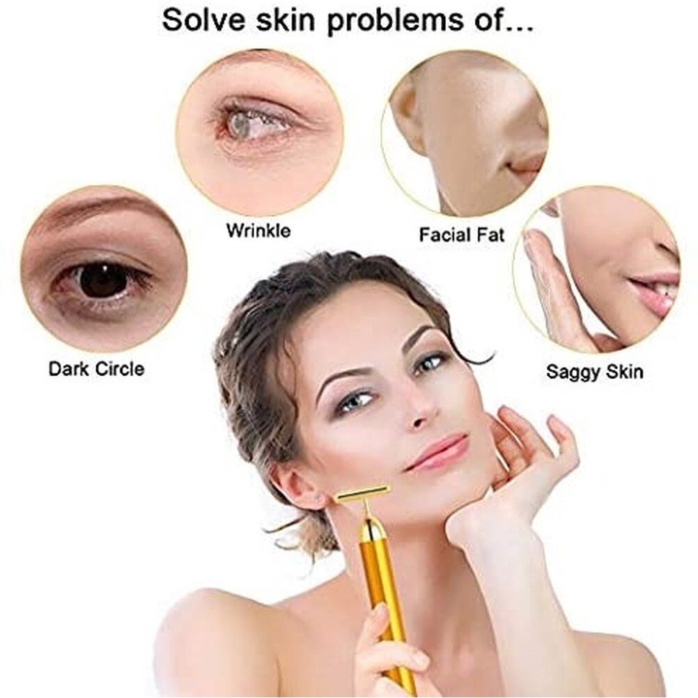 Cây lăn massage mặt SUOLAER bằng vàng 24K chăm sóc da