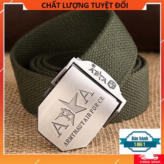 Thắt lưng lính vải bố Mặt A&A thép không gỉ, Thắt lưng Nam quân đội siêu bền đẹp