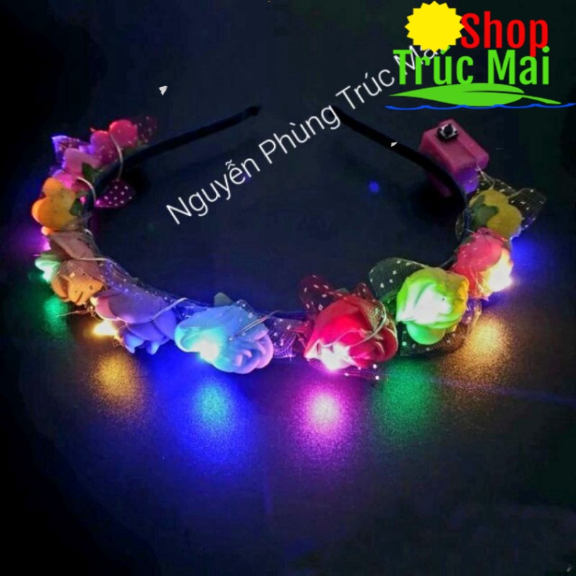 Bờm tóc cute đội đầu cho bé yêu xinh đẹp, có led chiếu sáng - Linh phụ kiện tóc tết trung thu noel và tham gia liên hoan