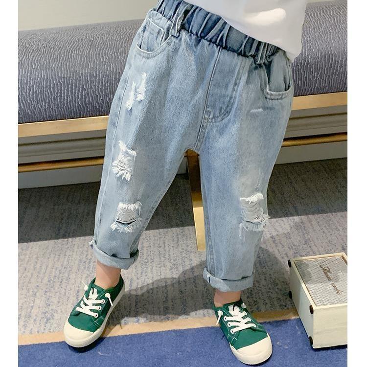 Quần Jean Rách Phong Cách Hàn Quốc Thời Trang Xuân Thu Mới Cho Bé Trai 0818