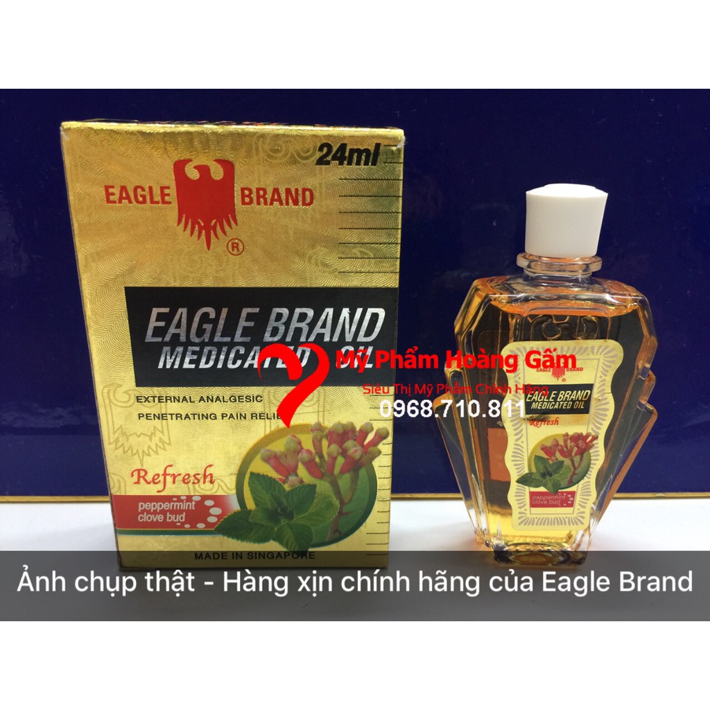 Dầu gió vàng con ó Eagle Brand Medicated Oil Refresh 24ml chính hãng