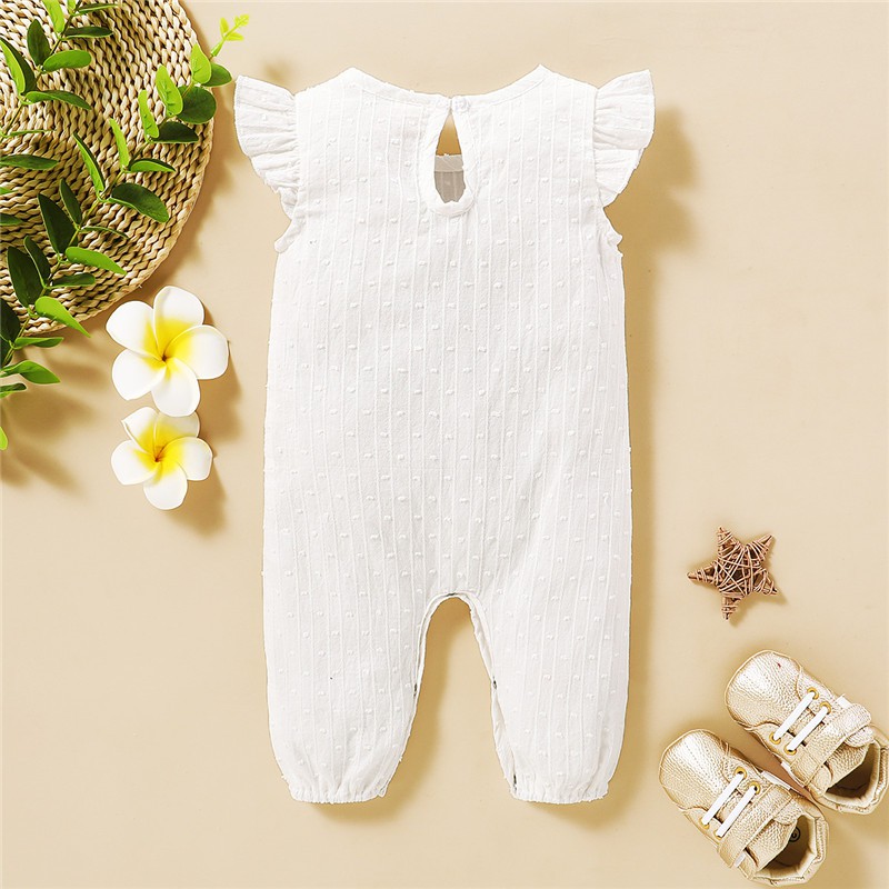 Áo Liền Quần Mikrdoo Tay Ngắn Chất Cotton Màu Trơn Cho Trẻ Sơ Sinh