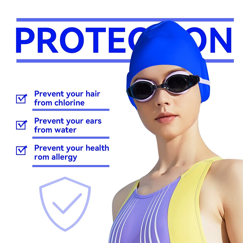 WAVE Mũ Bơi Thiết Kế Bảo Vệ Tai Dành Cho Nam Và Nữ