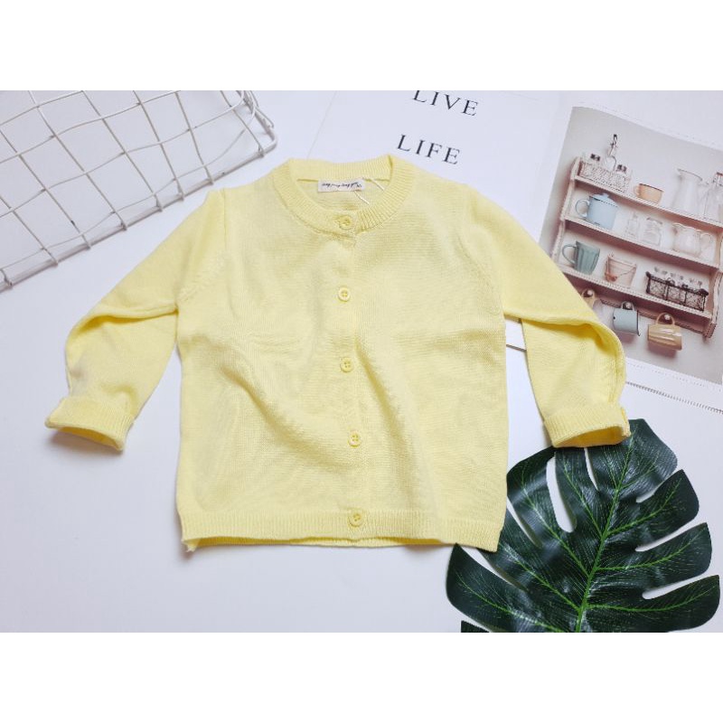 Áo khoác cho bé gái, áo len Cardigan chất mỏng nhẹ size nhí