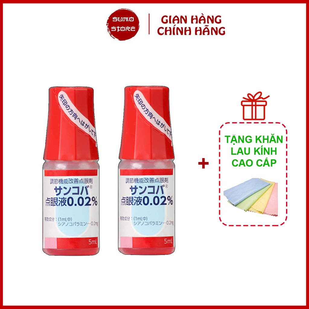 Nhỏ mắt cận Sancoba 0.02% 5ml Nhật Bản, Hỗ trợ người cận thị, Điều tiết chứng mỏi mắt, rối loạn điều tiết