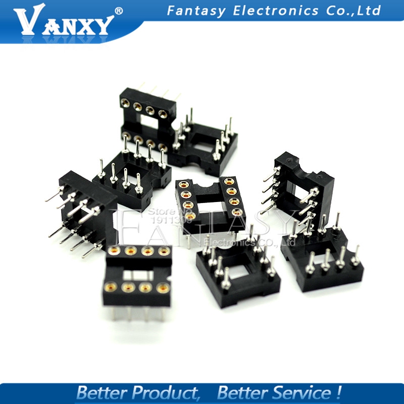 20pcs DIP-8 Round Hole 8 Pins 2.54MM DIP DIP8 IC Sockets Adaptor Solder Type 8 PIN IC Connector | BigBuy360 - bigbuy360.vn