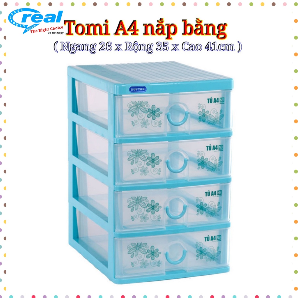 Tủ nhựa duy tân TOMI A4 - 4 NGĂN (N26 x R35 x C41 cm )