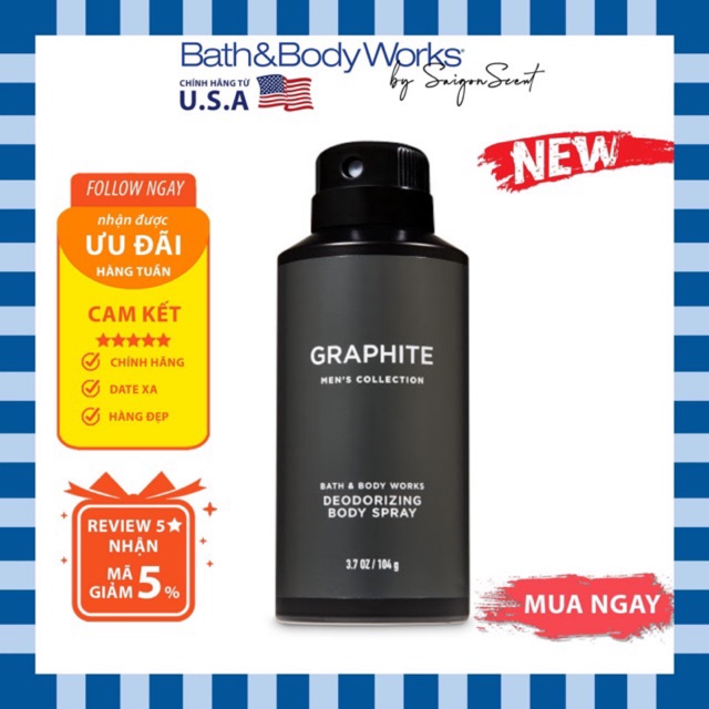 Xịt thơm cho nam Bath and Body Works for men Graphite (104g)