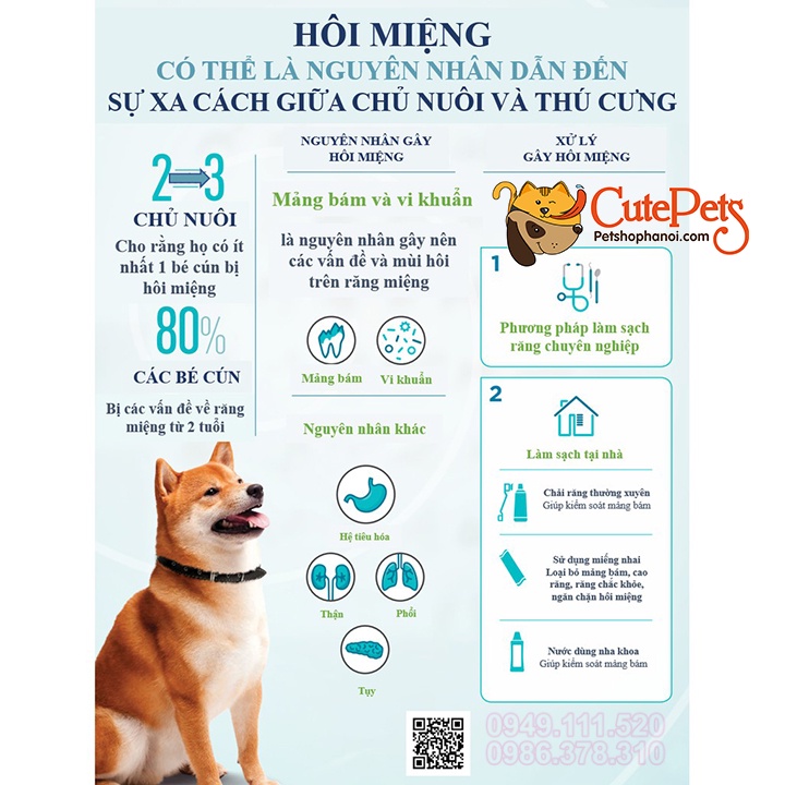 Xương gặm sạch răng Veggiedent Fresh Xương thưởng cho chó Virbac Gói 15 thanh - CutePets