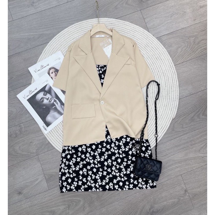 Bộ Váy Hoa Áo Blazer Olig Store Set Váy Hoa Kèm Blazer Cộc Tay  Phong Cách Hàn Quốc | BigBuy360 - bigbuy360.vn