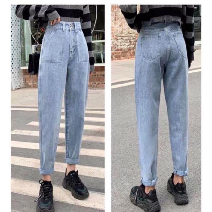 Quần bò baggy nữ quần jean baggy nữ quần jeans nữ cạp cao 3 size S M L hót 2022 HoHaJean22 | BigBuy360 - bigbuy360.vn
