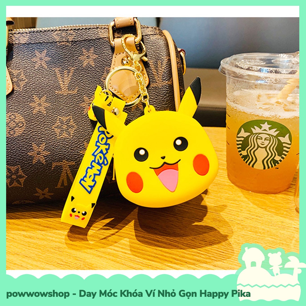 [Sẵn VN - Hỏa Tốc] Dây Móc Khóa PVC Kiểu Dáng Ví Cầm Tay Nhỏ Gọn Happy Pika