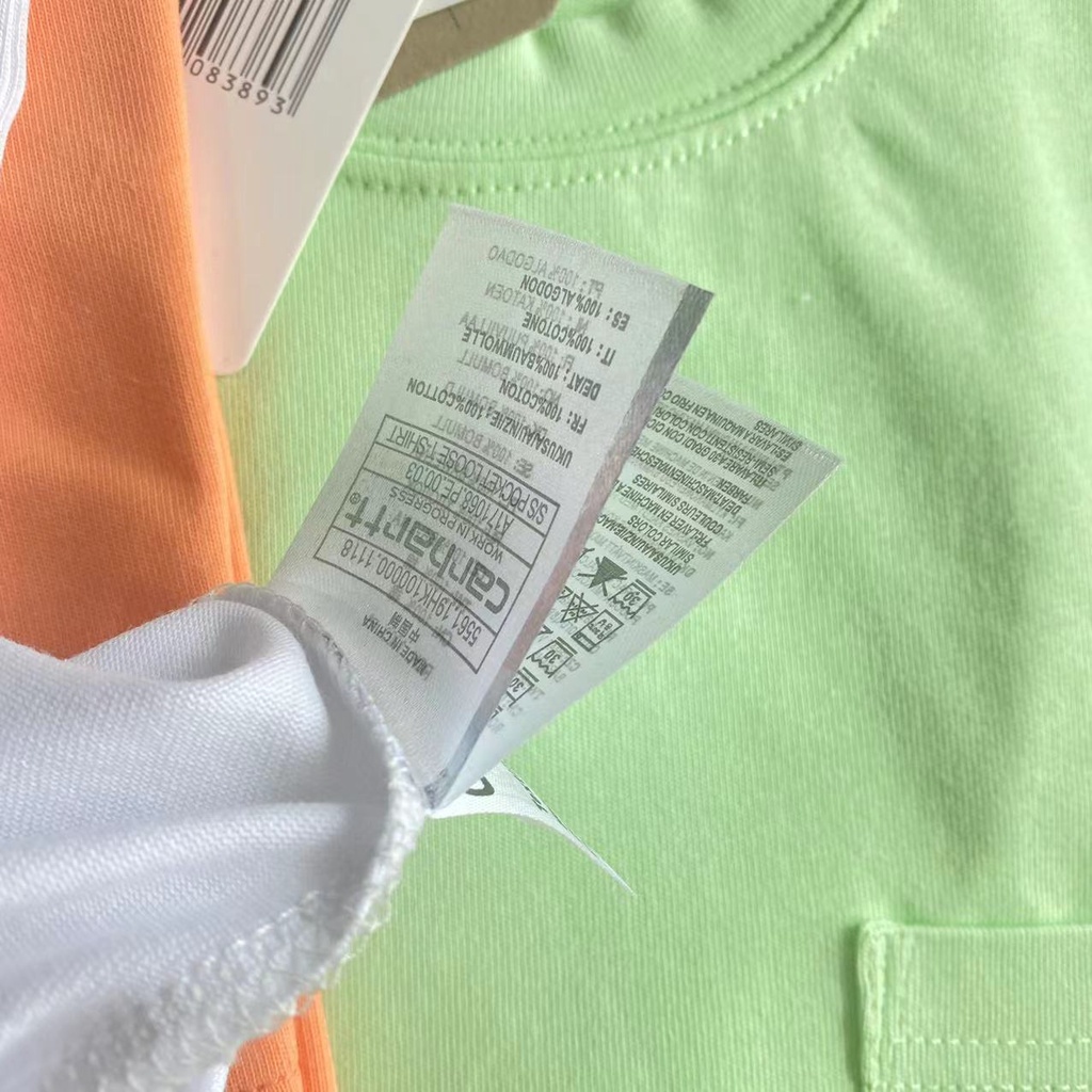 Áo Thun Cotton Trơn Tay Ngắn Có Túi carhartt K87