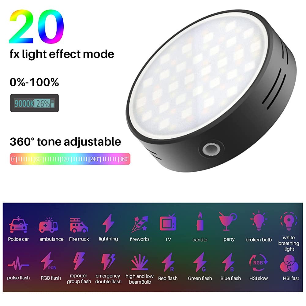 Đèn Led Ulanzi R66 RGB Trợ Sáng chuyên Chụp Ảnh, Quay Phim Cho Máy Ảnh, Điện Thoại, Gopro 2500K-9000K cao cấp