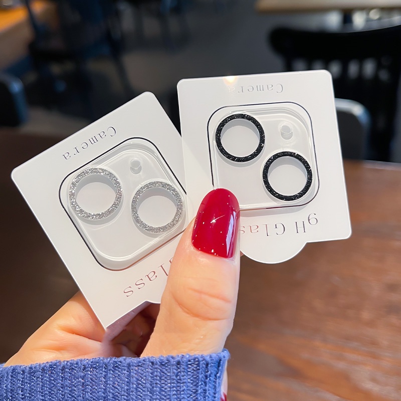 Kính Cường Lực 9h Kim Tuyến Lấp Lánh Bảo Vệ camera Cho iphone 14 13 12 11 pro max mini