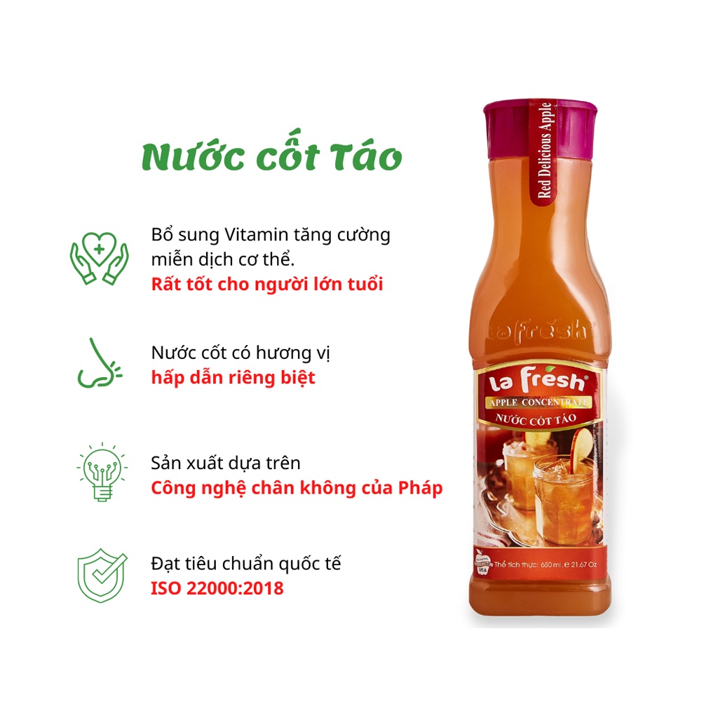 Nước cốt Lafresh Táo (Apple Concentrate ) 650ml