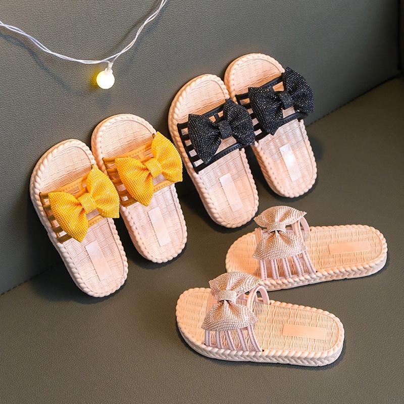 Dép đi trong nhà đính nơ xinh xắn thời trang cho bé gái