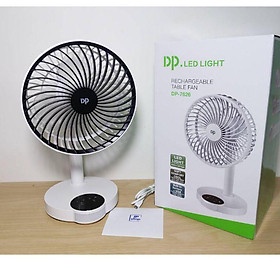 QUẠT SẠC TÍCH ĐIỆN DP 7625/7626 KÈM ĐÈN LED, Thiết Kế Dễ Dàng Di Chuyển, Quạt Chạy Êm , Siêu Bền.