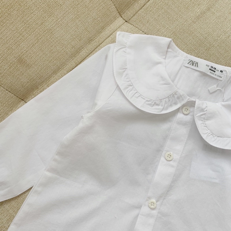 Áo sơ ni za.ra cổ bèo cho bé