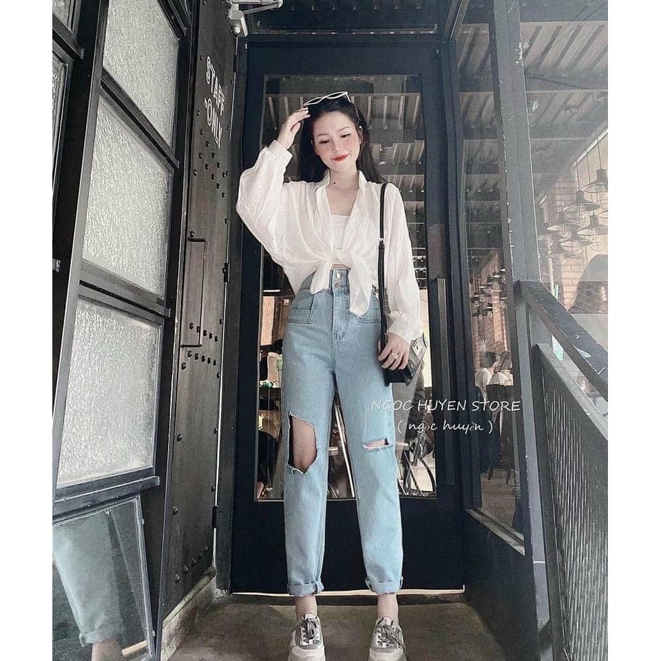 [Mã WASTMAY giảm 15% tối đa 30K đơn 150K] 9329-QUÂN BÒ BAGGY RÁCH GẤU SIÊU HOT | BigBuy360 - bigbuy360.vn