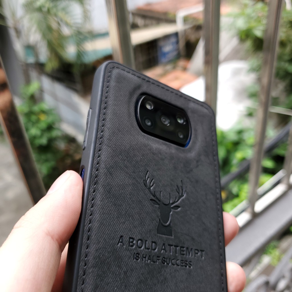 Ốp lưng Xiaomi Poco X3 / Poco X3 Pro / Poco X3 GT vải đầu hươu nai chống sốc cao cấp