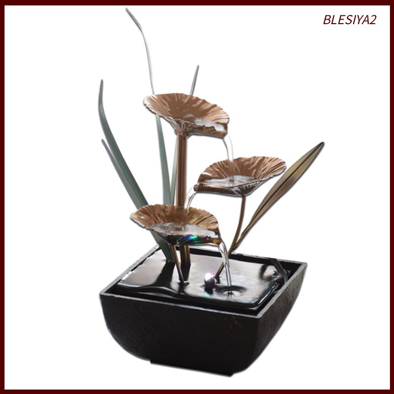 Indoor Fountain Water Feature Lights Feng Shui Meditation Home Decor