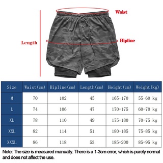 Men's two-in-one double-layer quick-drying running shorts