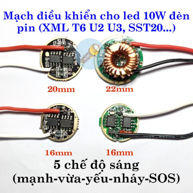 [H6] (Driver) Mạch điều khiển cho led XML T6 XML2 U3 XPL XPL HI SST20 Osram 10W