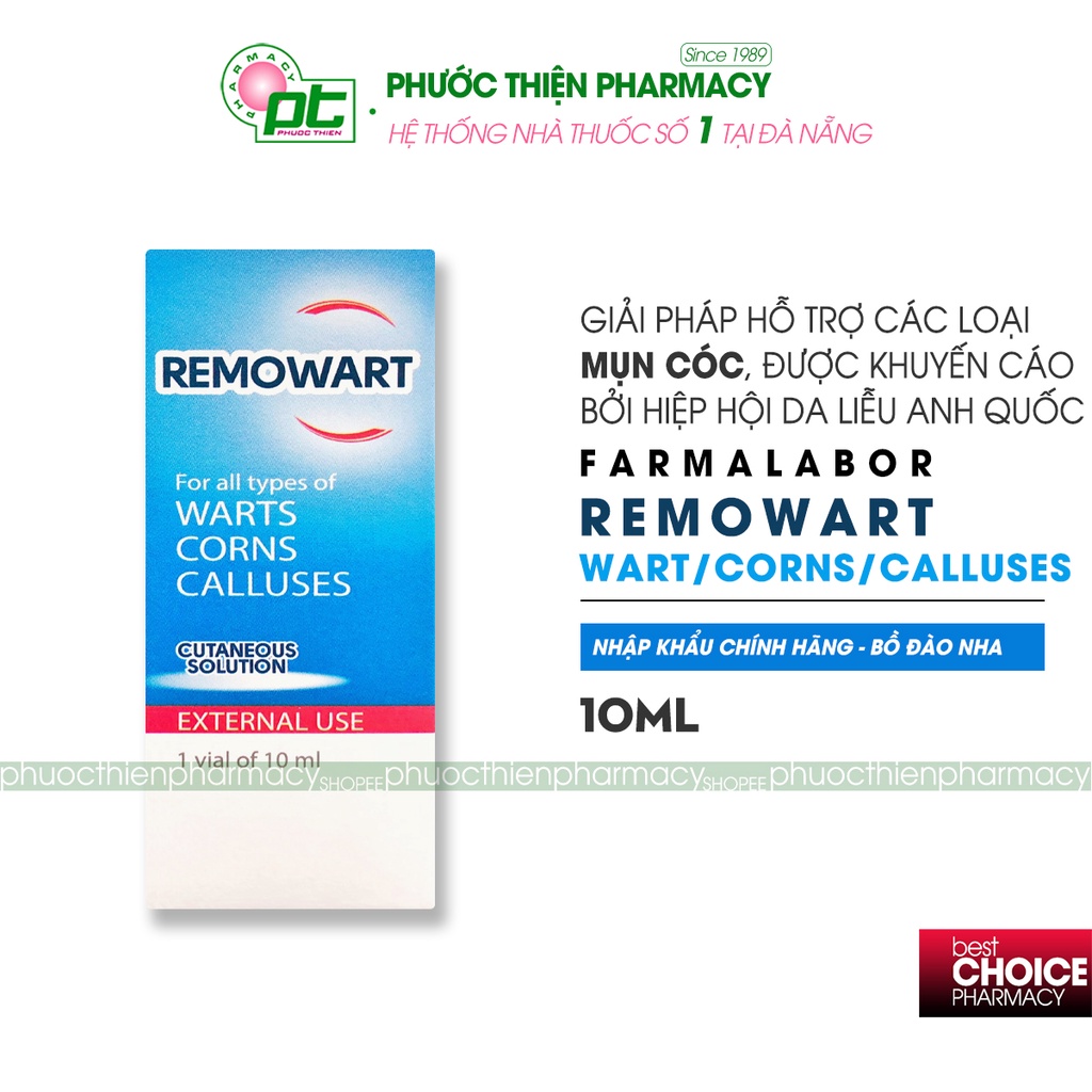 Dung dịch bôi hỗ trợ các loại mụn cóc, chai sần ở chân Remowart Lọ 10ml