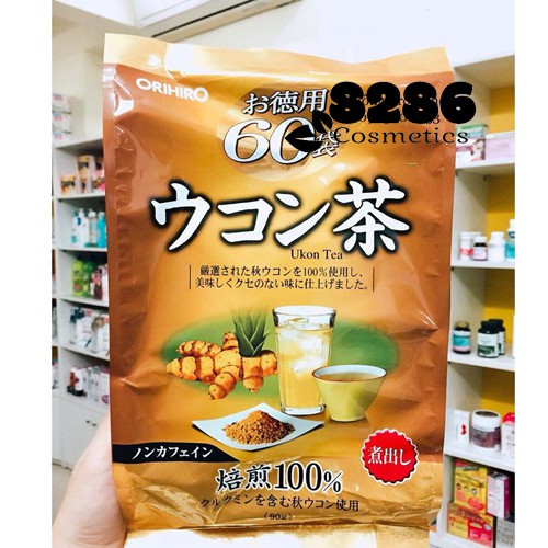 [Có sẵn] Trà đẹp da, giảm mụn củ nghệ Orihiro túi 60 túi lọc - Ukon Tea Orihiro 90g (chính hãng Nhật)