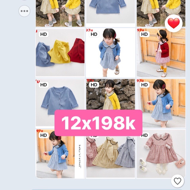 Sét bé gái gồm áo len mỏng và váy