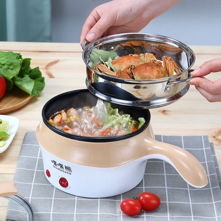 HÀNG XỊN Nồi Lẩu Điện 18Cm Đa Năng Có Thể Chiên, Xào, Nấu ăn, Nấu Cơm, Nấu Lẩu mini |GDCM42