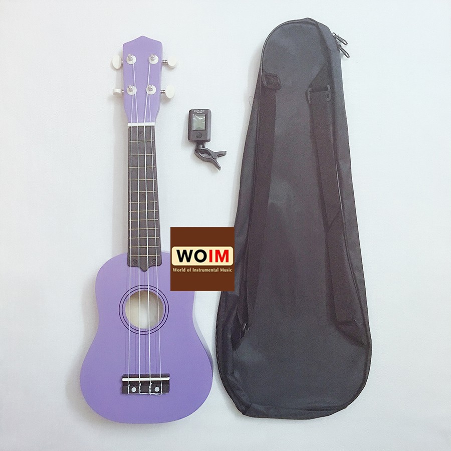 Đàn Ukulele Soprano Size 21 Woim 35A15 Tặng Kèm Bao Vải Và Máy Lên Dây Điện Tử (Tuner)