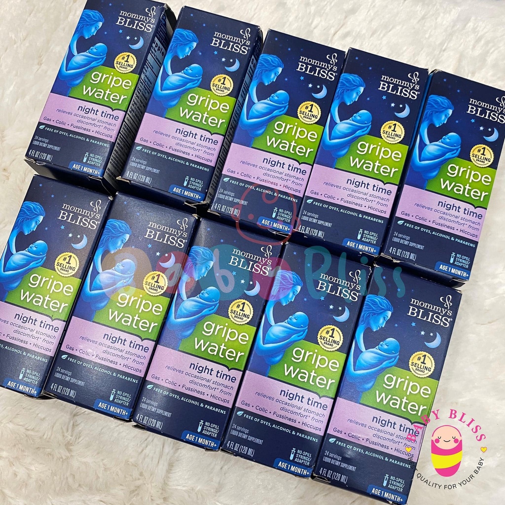 Siro giảm đầy hơi, quấy khóc Mommy's Bliss Gripe Water Original  - 2 loại Ngày và Đêm