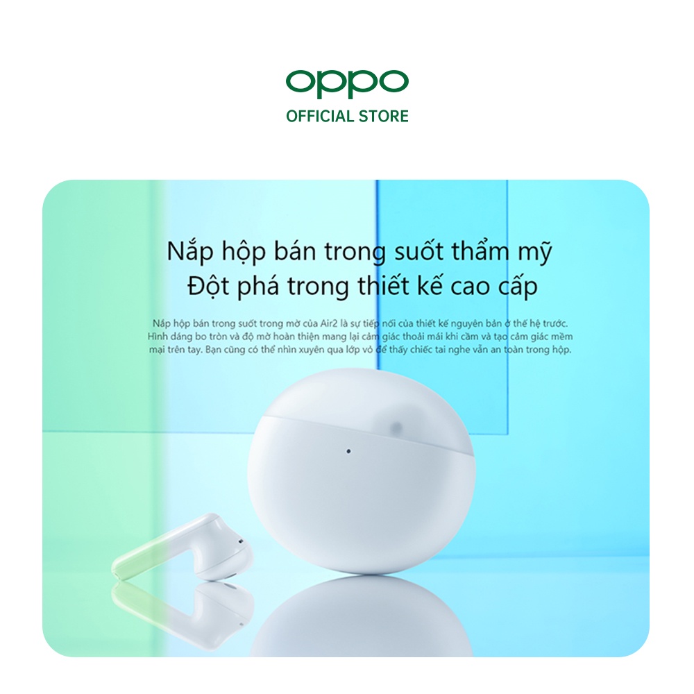 Tai Nghe True Wireless OPPO Enco Air 2 | Chống Ồn Thông Minh Ai | Màng Loa Mạ Titan