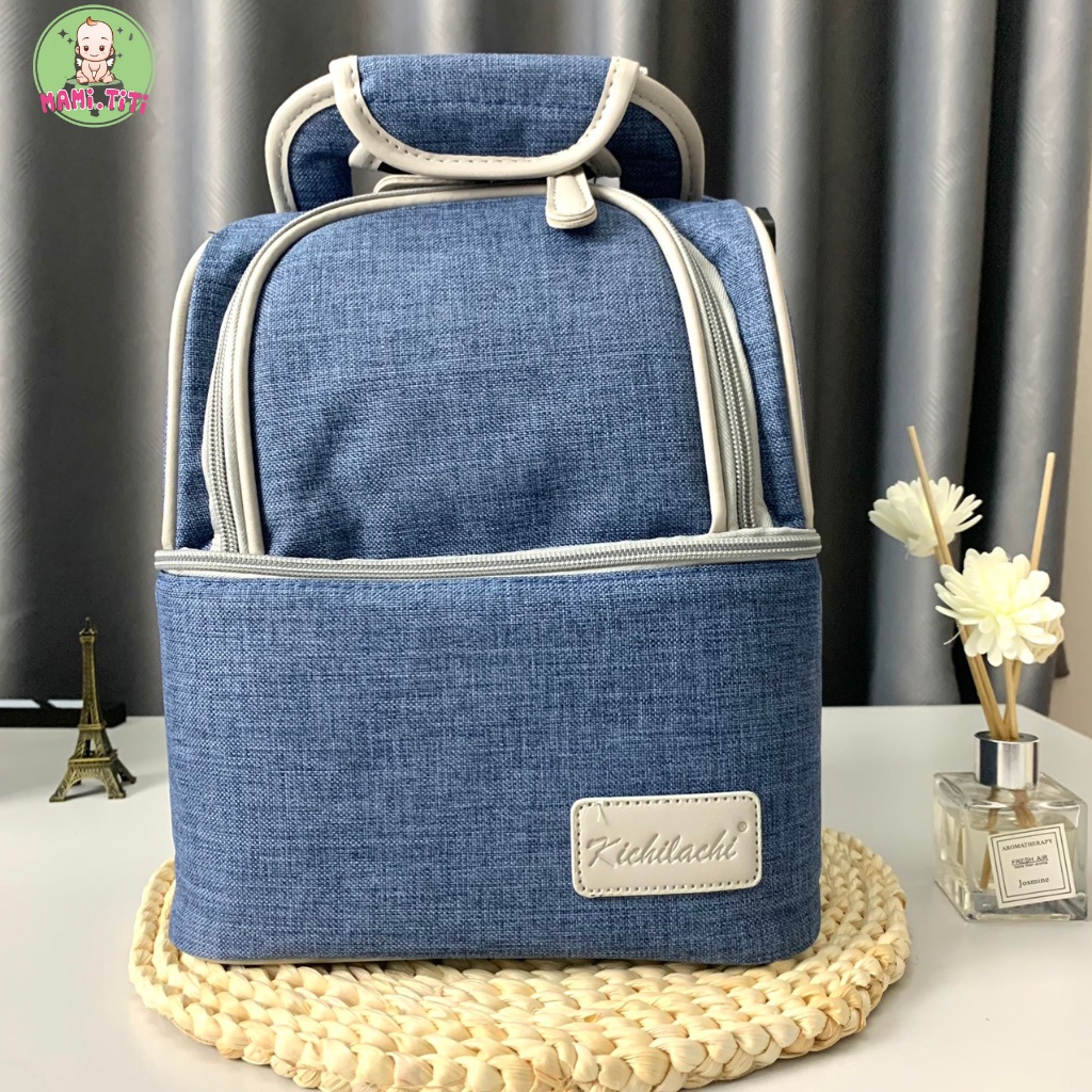 Balo bỉm sữa VCOOL - KICHILACHI vải chống thấm và giữ nhiệt