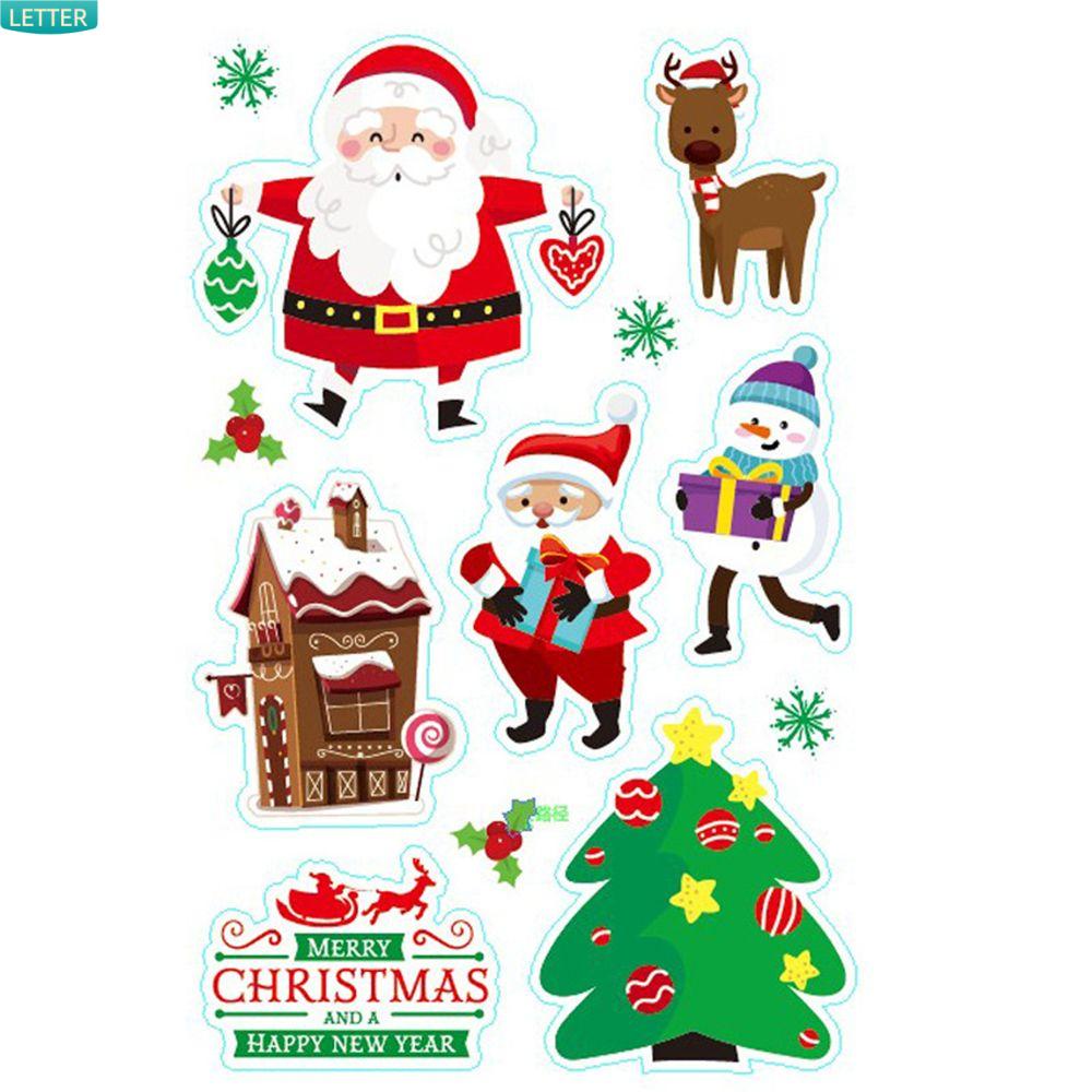 Bộ 10 Miếng Dán Trang Trí Hộp Quà Hình Cây Thông/Động Vật Hoạt Hình Dễ Thương