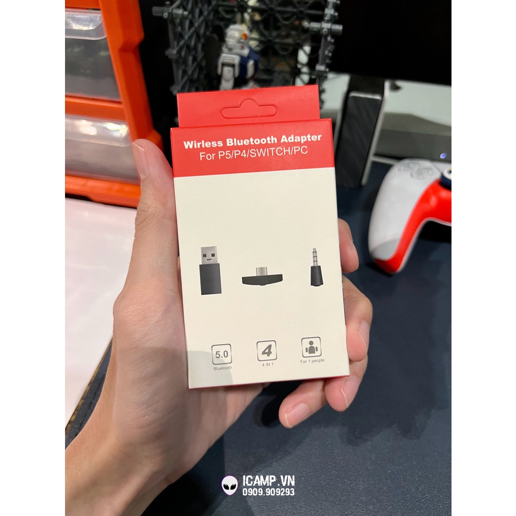 Adapter Bluetooth 5.0 Cho Máy PS5, PS4, Switch, PC Kết Nối Loa, Tai Nghe